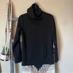 Zyia Active Waffle Knit Pullover Hoodie Black Size XS